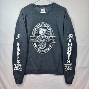 Jerzees‎ Sturgis Motorcycle Rally 2022 Graphic Sweatshirt Gray Men's Sz Medium
